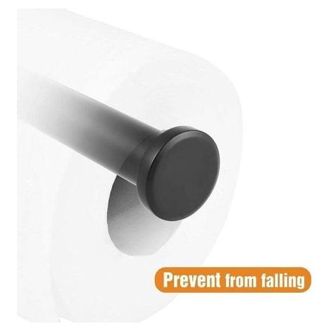 pair Porte Rouleau Papier Toilette Noir, Support Papier Toilette Mural pour Salle de Bain, Acier Inoxydable SUS 304, Derouleur Papier Toilette WC (Noir Mat)