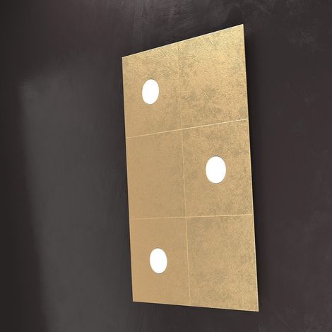 Plafoniera moderna top light eccentric 1156 3l3d gx53 led metallo lampada parete soffitto, finitura metallo foglia oro