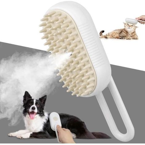 3-in-1 Dampfbürste für Katzen, mit Wasserspray, Selbstreinigung, Massagefunktion, Katzenpflegebürste (1/4)