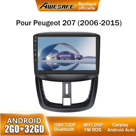 AWESAFE Autoradio Android 13 pour Peugeot 207 (2006-2015) 2Go+32Go 9'' Écran Tactile Carplay Android Auto GPS WiFi Bluetooth (1/5)