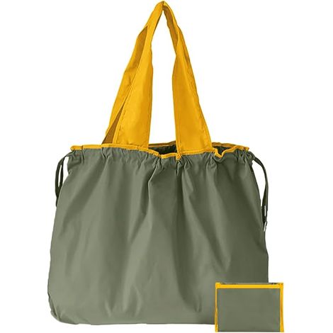 Sac à Provisions Réutilisable Pliables,avec Cordon de Serrage,Sacs d'épicerie Légers en Nylon pour le Shopping à la Maison pour le Shopping (1/5)