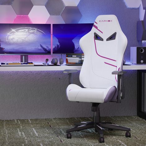 Gamingstuhl mit Kopfstütze, Lordosenstütze und Stoff OKMYHOME (1/3)