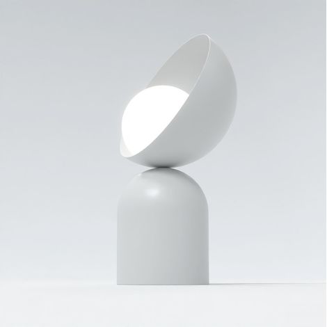 Lampada da tavolo Boto in acciaio grigio e vetro