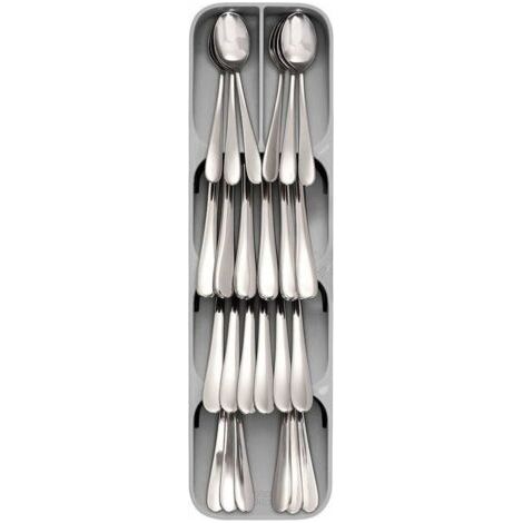 QORVA-Range Couvert pouRôtiroir Compact, Organisateur de Tiroir, Gris, 11 x 39,5 x 5,7 cm-Fei Yu (1/3)