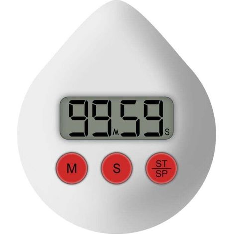 Horloge de Salle Bain NuméRique éTanche Douche Minuterie TempéRature Humidité Compte à Rebours Visuel Murale Blanc (1/4)