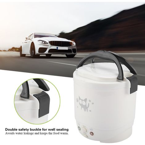 Cuiseur de riz électrique portable 12V 100W 1L, cuiseur vapeur multifonction pour voiture, blanc, appareil de cuisine nomade (1/5)