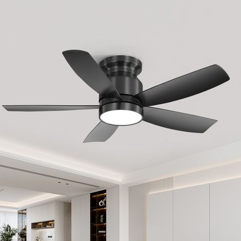 Ventilador de techo Ø106 cm 18W LED con mando a distancia, 6 velocidades, temporizador, motor DC reversible, ultra silencioso (1/5)