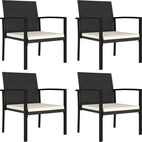 Garten-Essstühle 4 Stk. Poly Rattan Schwarz vidaXL