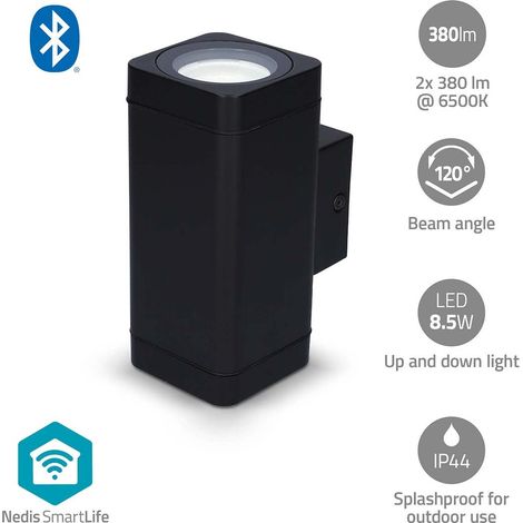 Nedis Lámpara de Pared Exterior Smartlife Negra 760 lm (1/5)