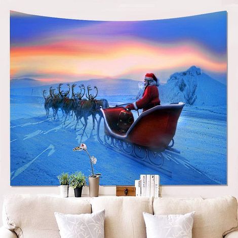 tapisserie Murales Polyester Grand (150 X 200cm,psychdlique), Nouveaut Intressante Dcoration Tenture Couverture Pique-nique Nappe Tapestry, 3d Nol (1/4)
