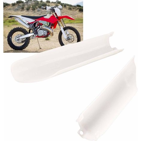 Protecteur de fourche moto blanc, couvre-amortisseur avant pour CR125 CR250 CRF450 CRF250 CE500, pièce de rechange (1/5)