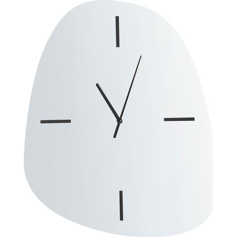 Reloj de pared marco minimalista 54 x 45 cm forma irregular accesorios para el hogar superficie espejada plata Almansa