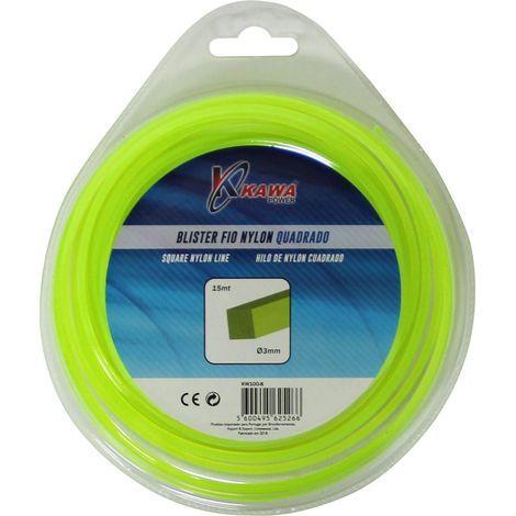 Kawapower Hilo de nylon cuadrado 3 mm 15 m (1/2)