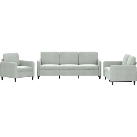 Maison Exclusive - Set di Divani 3 pz Grigio Chiaro in Velluto