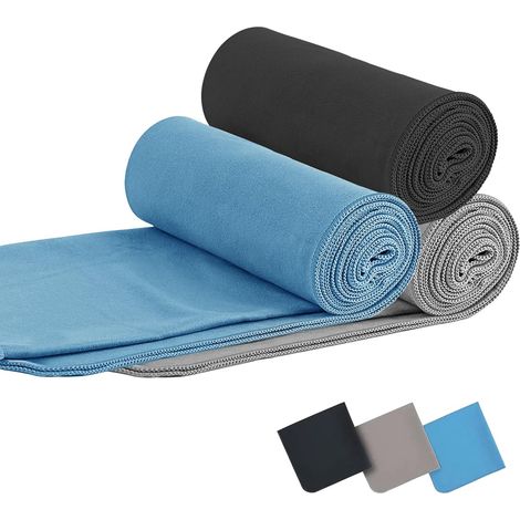 Serviette Microfibre Compactes,3 PCS Séchage Rapide Serviette de Sport Serviette de Bain de Voyage,Idéal pour Le Sport, Le Plein Air, la Plage, Le Camping et Le Sauna