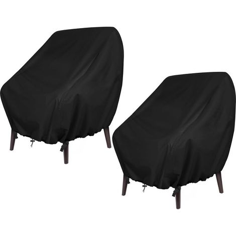 Housse de Chaise de Jardin 2 pièces, Housse pour Fauteuil 56x61x64 CM, Housse de Protection pour chaises Extérieur, Tissu Oxford 210D Imperméable, bâche pour chaises de Balcon (1/5)