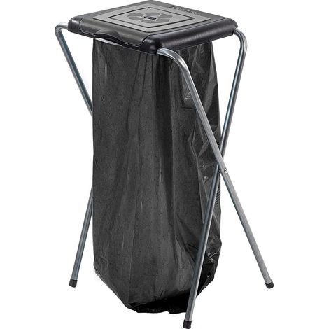1 - Support Sac Poubelle - Porte-Sacs Recyclage - Stabilisation Verticale Et Tri Sélectif - Intérieur Et Extérieur - Noir - 40x30x60cm (1/5)