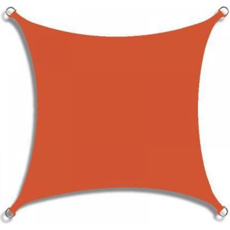 Voile d'ombrage carrée, voile d'ombrage imperméable, protection UV à 95%, respirante et coupe-vent, adaptée à la toile de jardin extérieure de balcon de terrasse de gazebo, orange, 2x2 mètres (1/5)