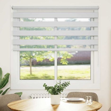 Store enrouleur zébré 120,9 x 175 cm, largeur du tissu 116,7 cm, blanc (1/5)