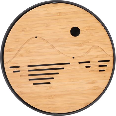 Plateau à thé rond, plateau à thé pour conserver l'eau, service à thé Kung Fu noir, plateau à thé Kung Fu, outils pour la salle de thé (1/5)