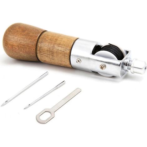 Kit d'outils pour la couture du cuir : alêne, aiguille, etc., pour la réalisation de chaussures, sacs et portefeuilles en cuir à faire soi-même. (1/5)