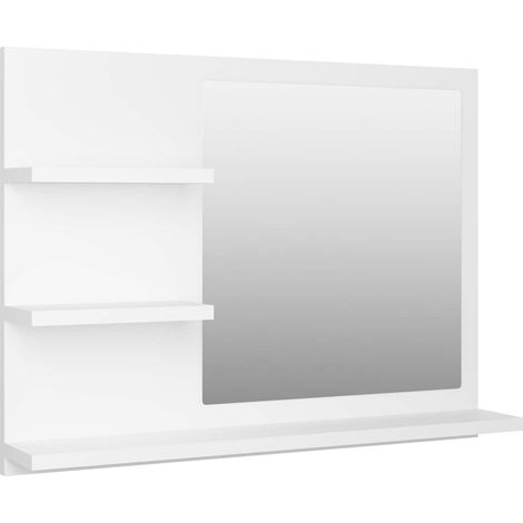 Miroir de salle de bain blanc 60x10,5x45 cm bois d’ingénierie