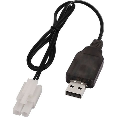 Cable de carga USB para coche RC 9.6 V 200mA 0.50 M Negro (1/2)