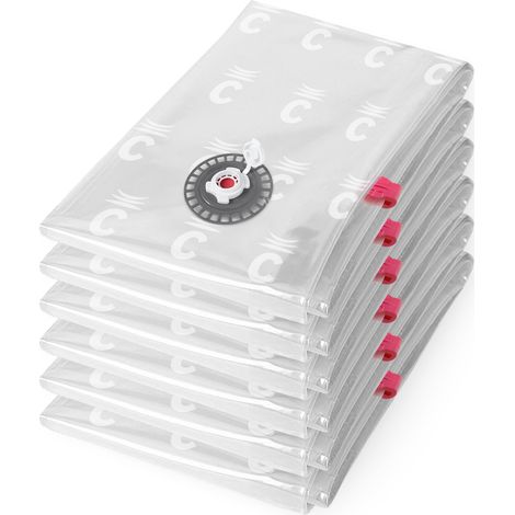 Compactor ASPISPACE Set di 6 Sacche a Compressione di Vuoto Taglia M Trasparente 55x90 cm (1/5)