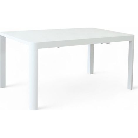 Tavolo rettangolare allungabile in alluminio bianco 100x150xH75 cm