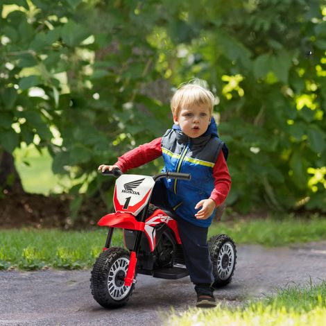Moto électrique Honda pour enfants, 3 km/h, effets sonores, 18-36 mois, rouge (1/5)