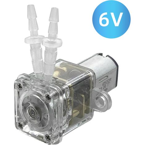 Pompe péristaltique 6V – doseuse, auto-amorçante, tube silicone, aquarium/labo (1/5)