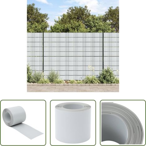 vidaXL Clôture métallique - Brises-vues de jardin 10 pcs gris clair 252,5x19 cm PVC (1/5)