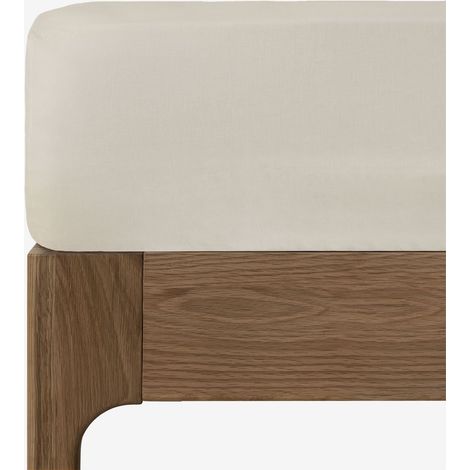 Drap-housse en percale de coton 180 fils pour lit de 90 cm Agassi SKLUM Crème Cannoli (1/5)