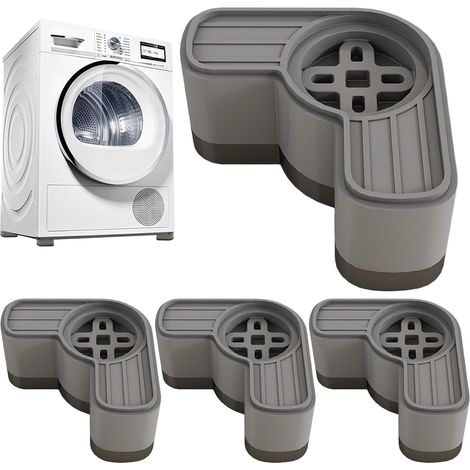 Tapis Antivibration Pour Machine À Laver - Lot De 4 Tapis De Stabilisation Antidérapants - Stabilisateur Anti-Bruit Hauteur Réglable, Accessoires Réduction Vibrations pour Appartement (1/5)