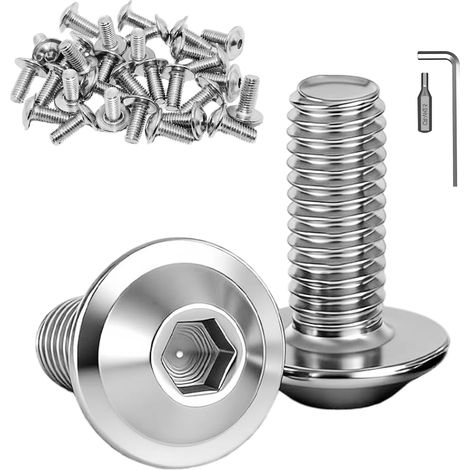 M5 x 10 mm Vis à tête bombée, vis en acier inoxydable 30 pièces (1/5)