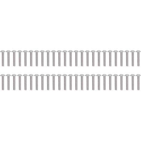 50 Stück Flanschschrauben mit Linsenkopf, A2-70 Edelstahl, Linsenkopf-Innensechskantschrauben, Set M5x30 mm