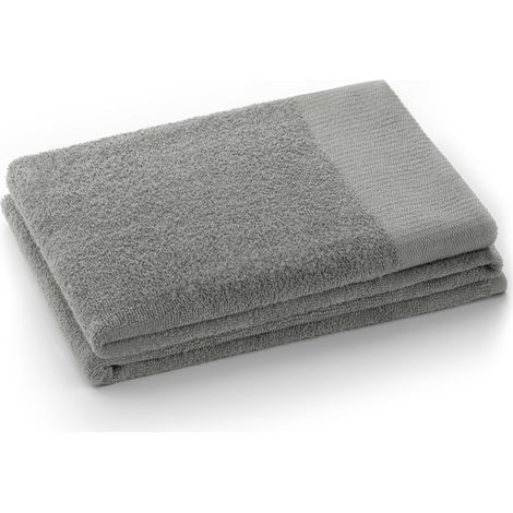 Serviette de Douche 70 x 140 cm Acier 100% Coton Absorbante Argent Gris (1/4)