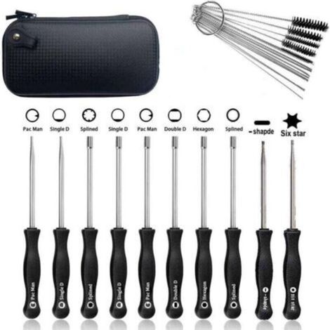 Ensemble Outils Réglage Carburateur Sac Cuir Brosse Nettoyage Moteurs Deux Temps Tondeuses Tronçonneuses (1/4)