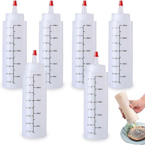 Flacons souples, lot de 6 flacons souples de 250 ml, flacons souples en plastique réutilisables (1/5)