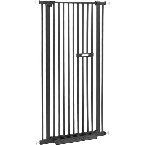 Grille de protection pour animaux de compagnie, Barrière de sécurité, extra haute, porte de protection pour animaux de compagnie, poignée intégrée, ouverture de porte à 180°, fermeture automatique de 