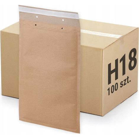 Enveloppes à bulles d'air brunes H18 18H, lot de 100, en carton rigide (1/5)