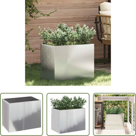 Metallpflanzer - Garten-Pflanzgefäß Verzinkter Stahl 50 x 32 x 40 cm (1/5)