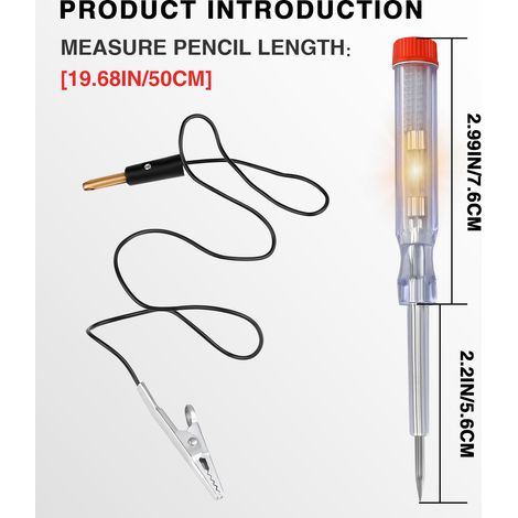 Car battery test pen / Small DC transparent test pen / Car-mounted modified and repaired 6-24V special test pen (1/4)