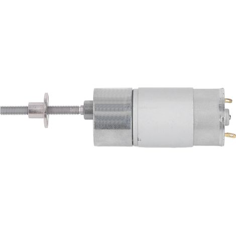 Motoréducteur à vis sans fin CC à verrouillage automatique avec bride arbre rotatif fileté M6 12V 35 tr/min (1/5)