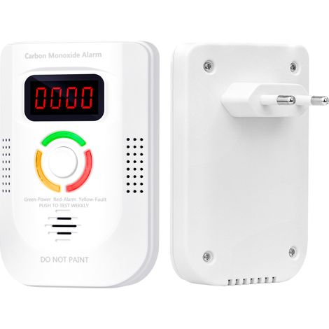 Kohlenmonoxidmelder mit elektrochemischem Sensor, Kohlenmonoxiddetektor, Digitalanzeige, akustischem und optischem Alarm, LED-Anzeige, Funktionen (1/5)