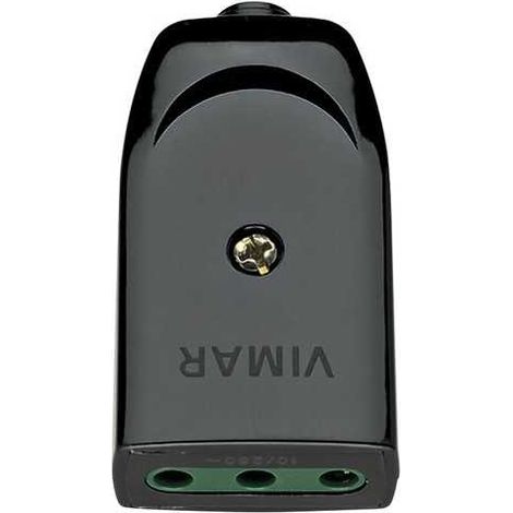 Enchufe móvil Sicury 2P+T 10A P11 axial negro