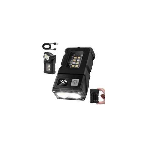 7 Modes Lampe de poche rechargeable Lumens élevés, Mini Lampe de Poche Led Ultra Puissante, Rechargeable USB C, EDC Petite Lampe Torche Imperméable à l'eau Flashlight Clip