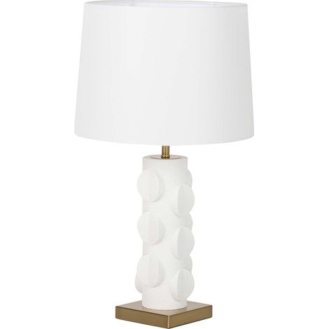 Lampe de table en métal et résine blanche 36 x 36 x 60 cm (1/2)