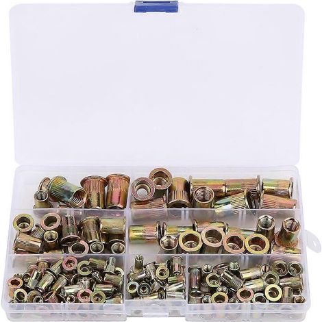 165 pièces / boîte, kit d'accessoires pour écrous à sertir en alliage de zinc portable M3 M4 M5 M6 M8 M10 (1/4)