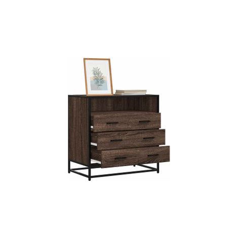 Commode chêne marron 70x41x70 bois d'ingénierie (1/5)